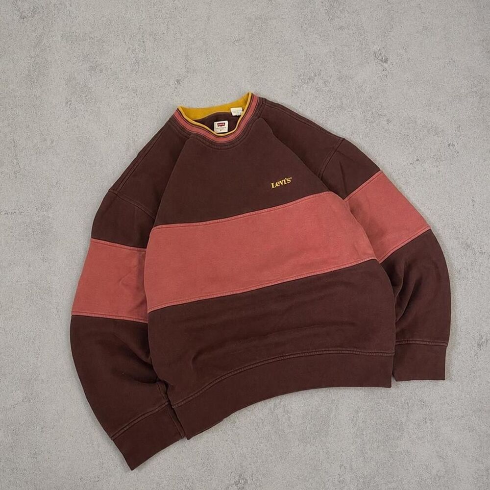 Levi-s Men's Brown and Burgundy Sweatshirt